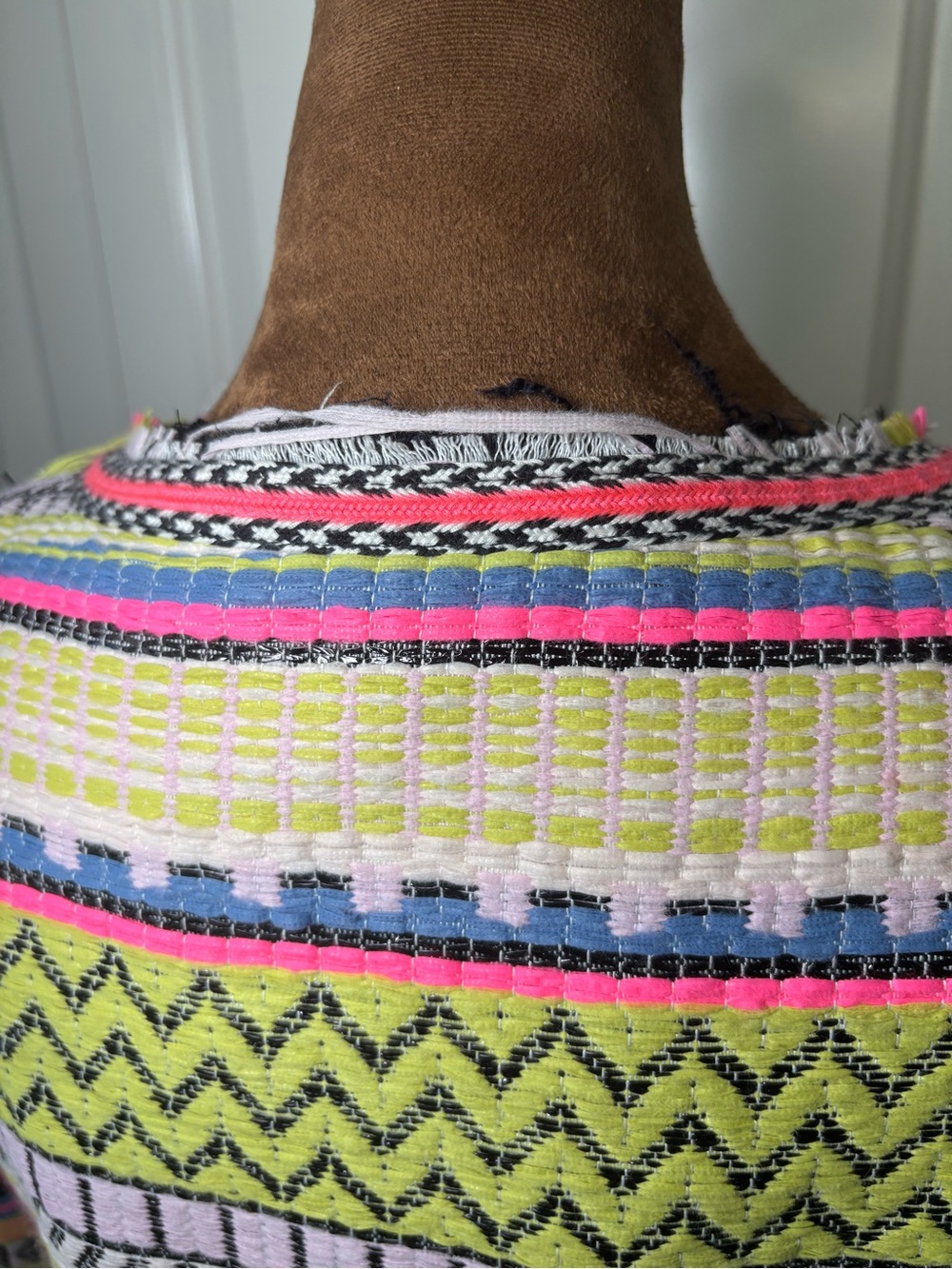 Milly Neon Aztec Tweed Zipper Jacket, Size 2 - Picture 13 of 16